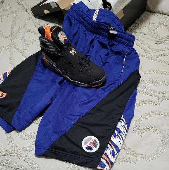 Air Jordan Retro 8 Phoenix Suns with shorts